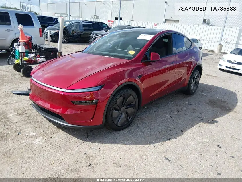 2026 TESLA MODEL Y VIN 7SAYGDED1TA735383 — фото 2