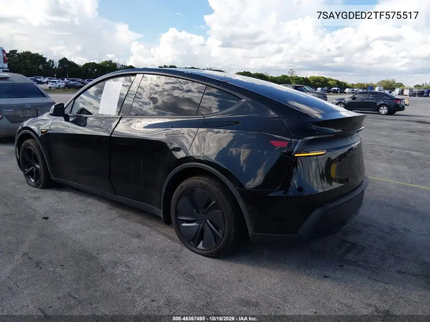 2026 TESLA MODEL Y VIN 7SAYGDED2TF575517 — фото 3