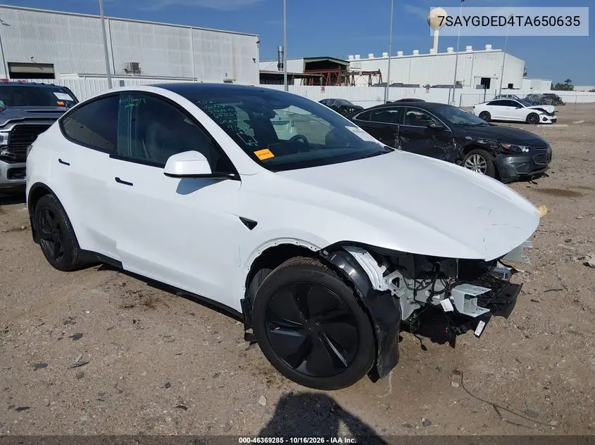 TESLA MODEL Y 2026, VIN 7SAYGDED4TA650635