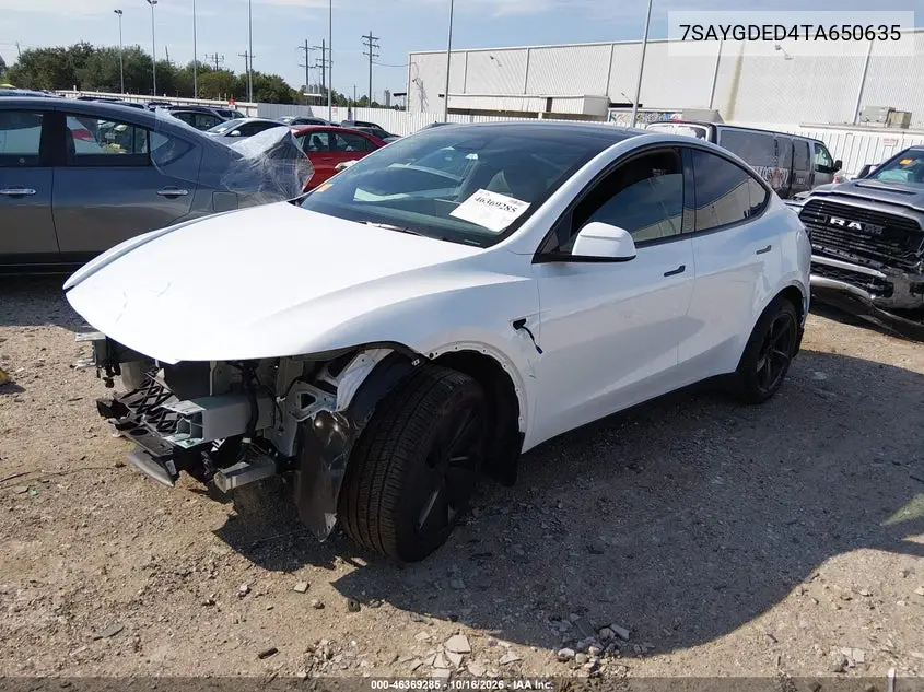 2026 TESLA MODEL Y VIN 7SAYGDED4TA650635 — фото 2