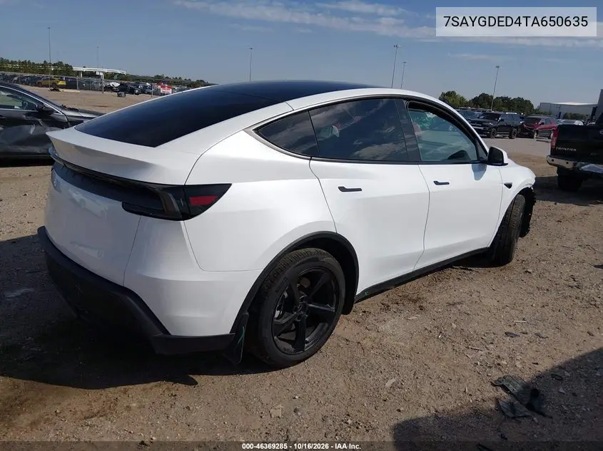 2026 TESLA MODEL Y VIN 7SAYGDED4TA650635 — фото 4