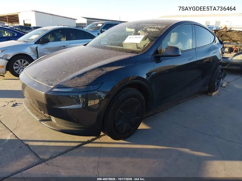 2026 TESLA MODEL Y VIN 7SAYGDEE5TA736464 — фото 2