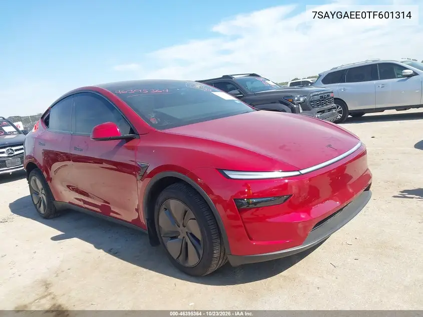 TESLA MODEL Y 2026, VIN 7SAYGAEE0TF601314
