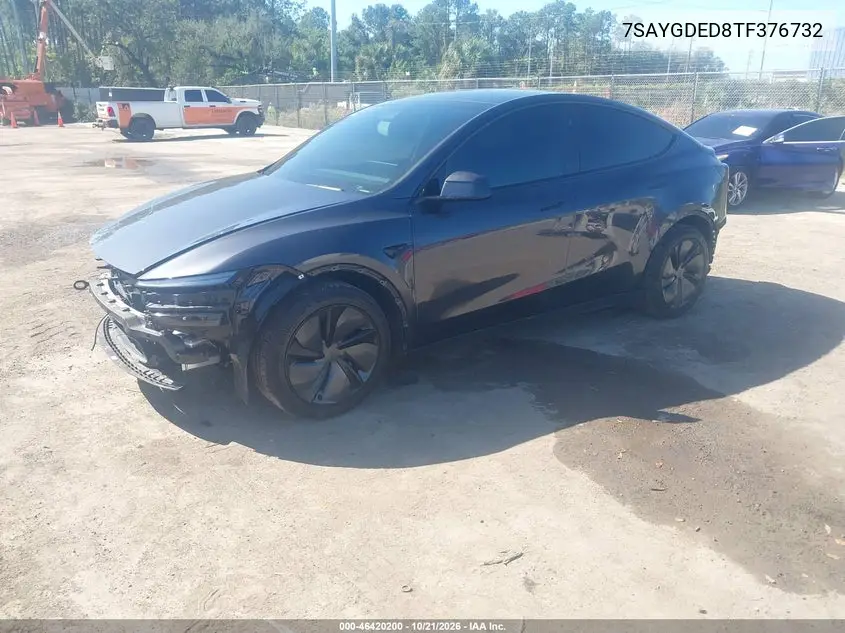 2026 TESLA MODEL Y VIN 7SAYGDED8TF376732 — фото 2