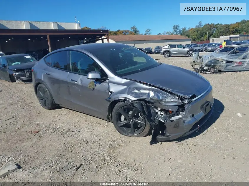 TESLA MODEL Y 2026, VIN 7SAYGDEE3TA770967