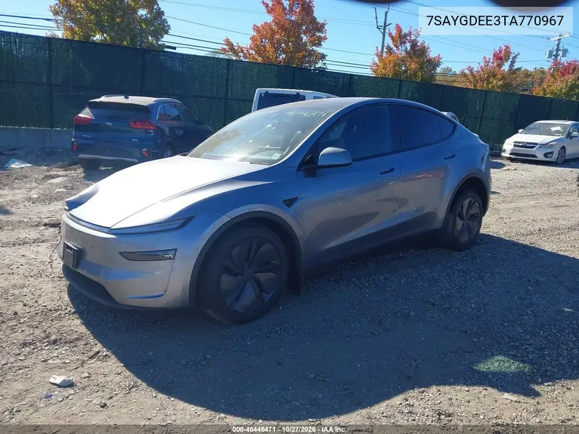 2026 TESLA MODEL Y VIN 7SAYGDEE3TA770967 — фото 2