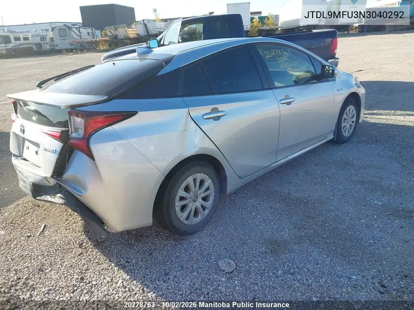 2022 TOYOTA PRIUS VIN JTDL9MFU3N3040292 — фото 4