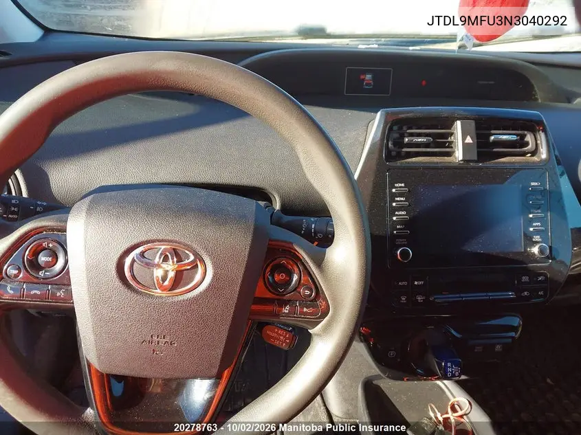 2022 TOYOTA PRIUS VIN JTDL9MFU3N3040292 — фото 7