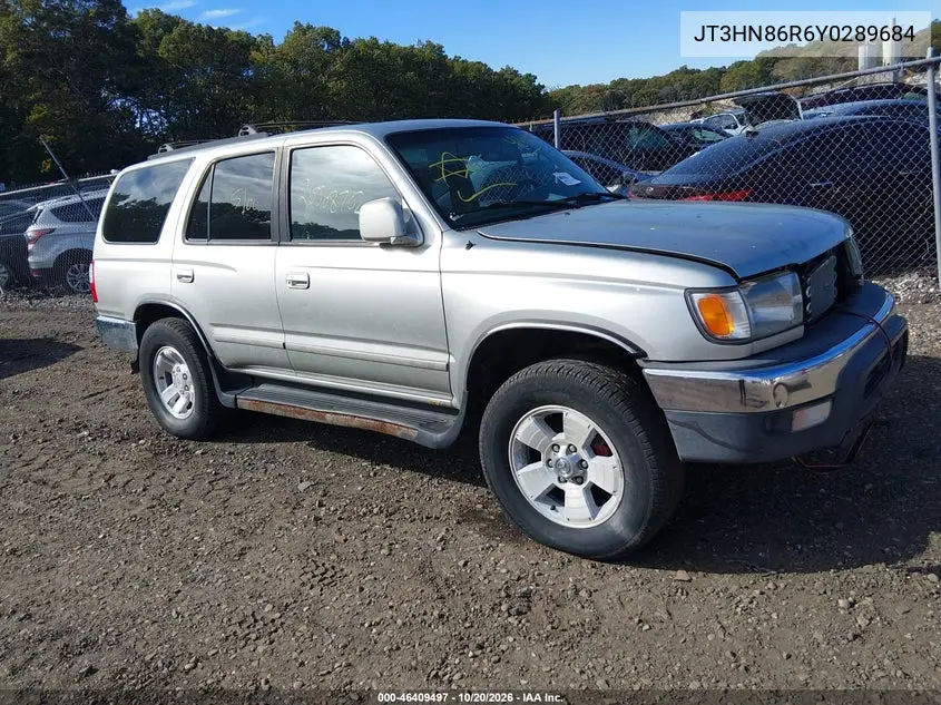 TOYOTA 4RUNNER 2000, VIN JT3HN86R6Y0289684