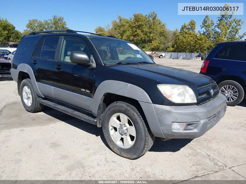 TOYOTA 4RUNNER 2003, VIN JTEBU14R030006117