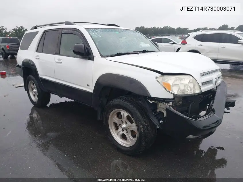 TOYOTA 4RUNNER 2003, VIN JTEZT14R730003071