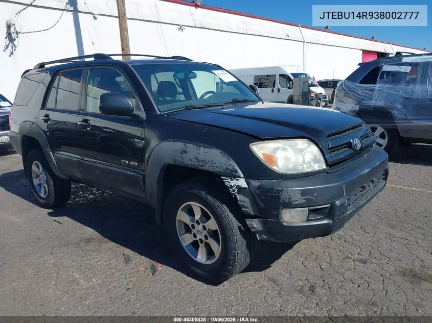 TOYOTA 4RUNNER 2003, VIN JTEBU14R938002777