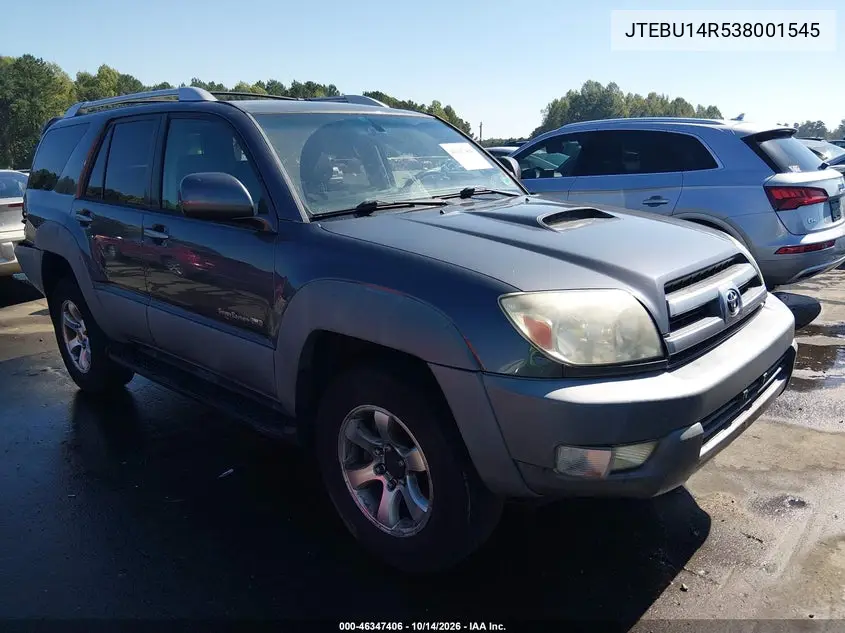 TOYOTA 4RUNNER 2003, VIN JTEBU14R538001545