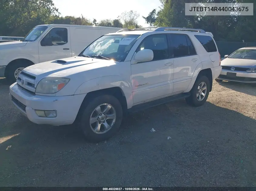2004 TOYOTA 4RUNNER VIN JTEBT14R440043675 — фото 2