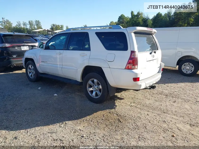 2004 TOYOTA 4RUNNER VIN JTEBT14R440043675 — фото 3
