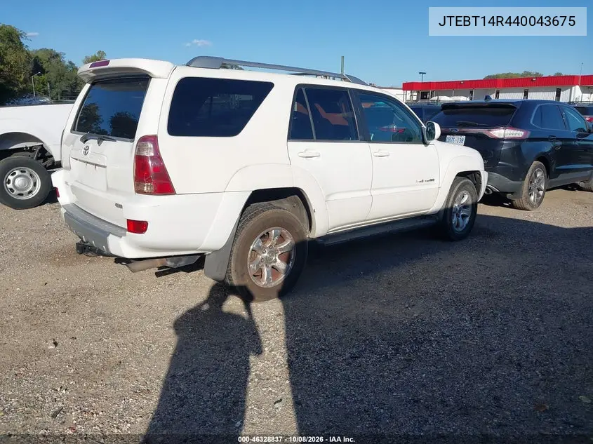 2004 TOYOTA 4RUNNER VIN JTEBT14R440043675 — фото 4