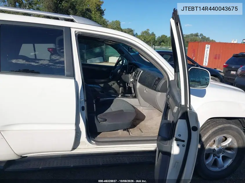 2004 TOYOTA 4RUNNER VIN JTEBT14R440043675 — фото 5
