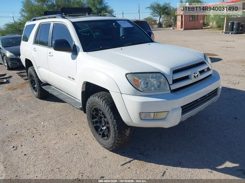 TOYOTA 4RUNNER 2004, VIN JTEBT14R940031490