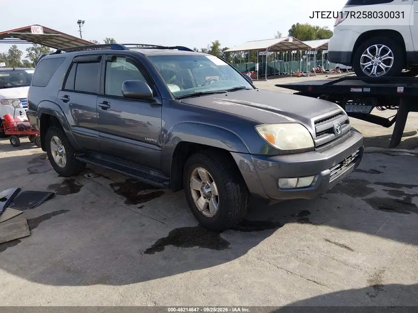 TOYOTA 4RUNNER 2005, VIN JTEZU17R258030031