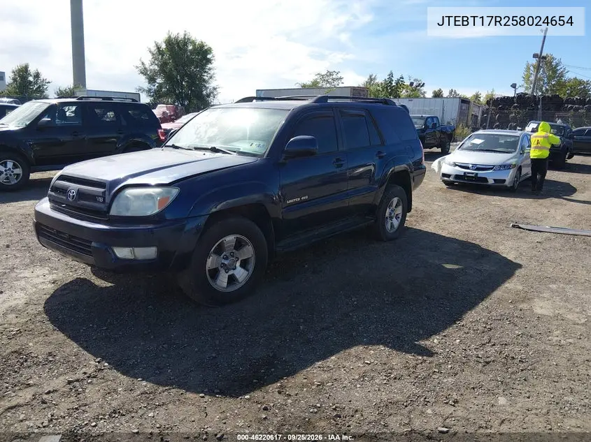 2005 TOYOTA 4RUNNER VIN JTEBT17R258024654 — фото 2