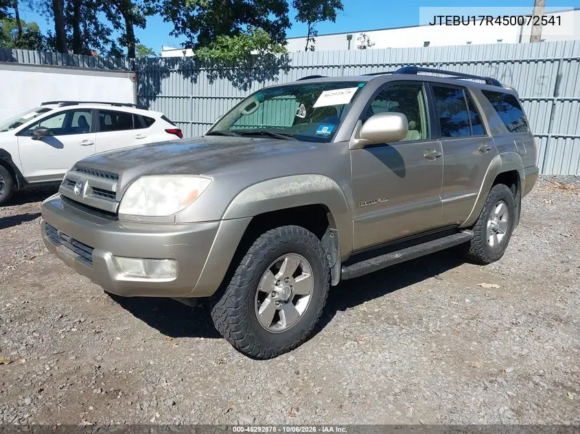 2005 TOYOTA 4RUNNER VIN JTEBU17R450072541 — фото 2