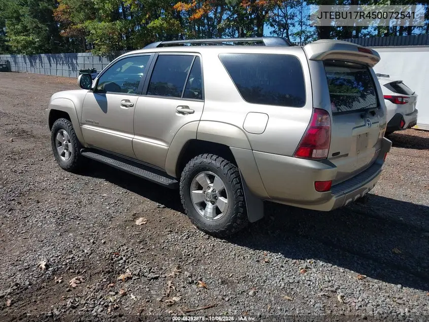 2005 TOYOTA 4RUNNER VIN JTEBU17R450072541 — фото 3