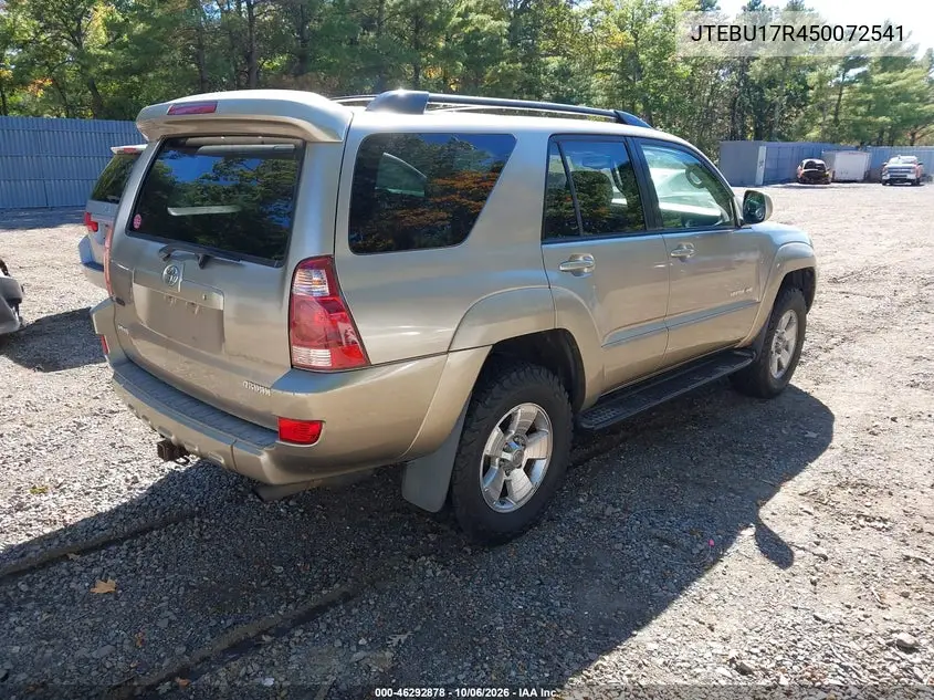 2005 TOYOTA 4RUNNER VIN JTEBU17R450072541 — фото 4