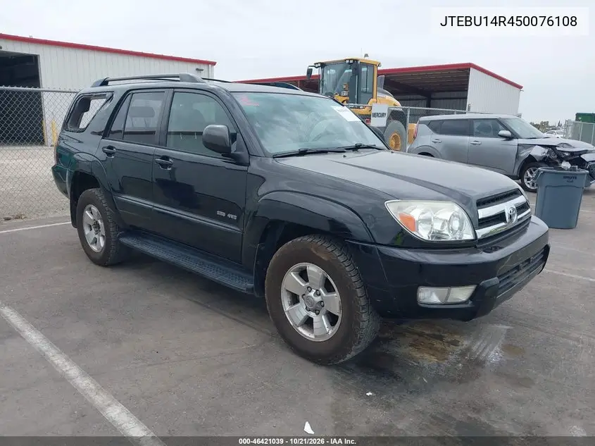 TOYOTA 4RUNNER 2005, VIN JTEBU14R450076108