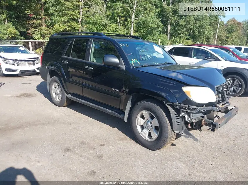 TOYOTA 4RUNNER 2006, VIN JTEBU14R560081111
