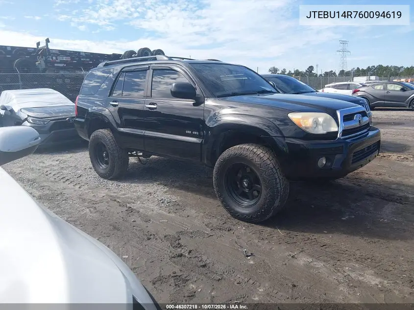 TOYOTA 4RUNNER 2006, VIN JTEBU14R760094619
