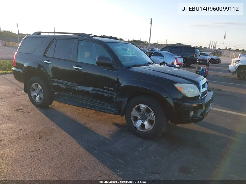 TOYOTA 4RUNNER 2006, VIN JTEBU14R960099112