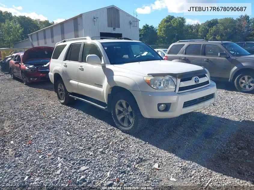 TOYOTA 4RUNNER 2007, VIN JTEBU17R678090687