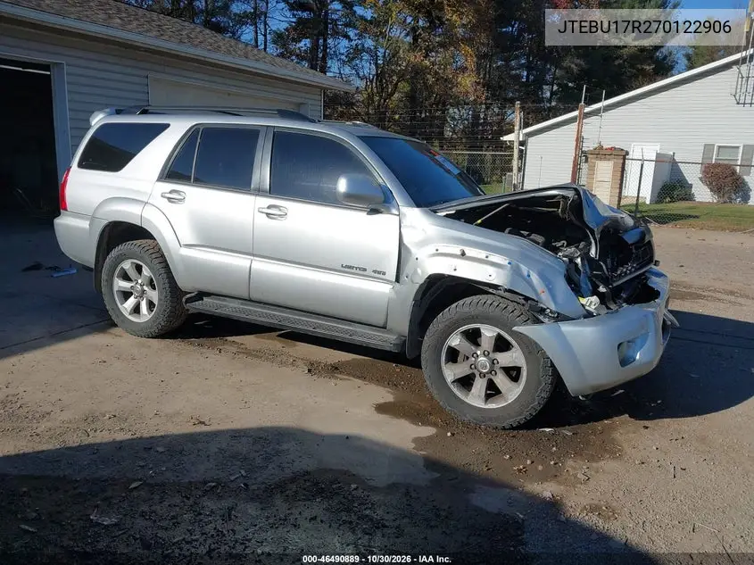 TOYOTA 4RUNNER 2007, VIN JTEBU17R270122906