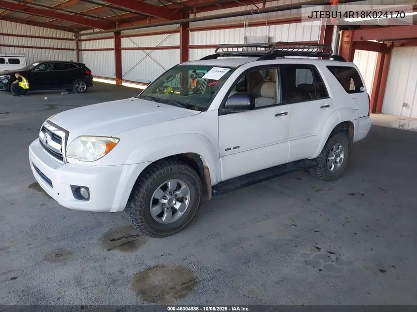 2008 TOYOTA 4RUNNER VIN JTEBU14R18K024170 — фото 2