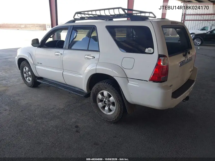 2008 TOYOTA 4RUNNER VIN JTEBU14R18K024170 — фото 3