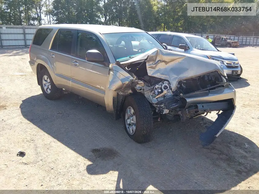 TOYOTA 4RUNNER 2008, VIN JTEBU14R68K033754