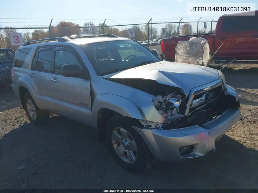 TOYOTA 4RUNNER 2008, VIN JTEBU14R18K031393