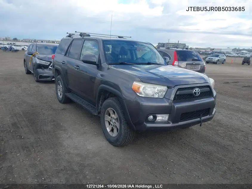 TOYOTA 4RUNNER 2011, VIN JTEBU5JR0B5033685