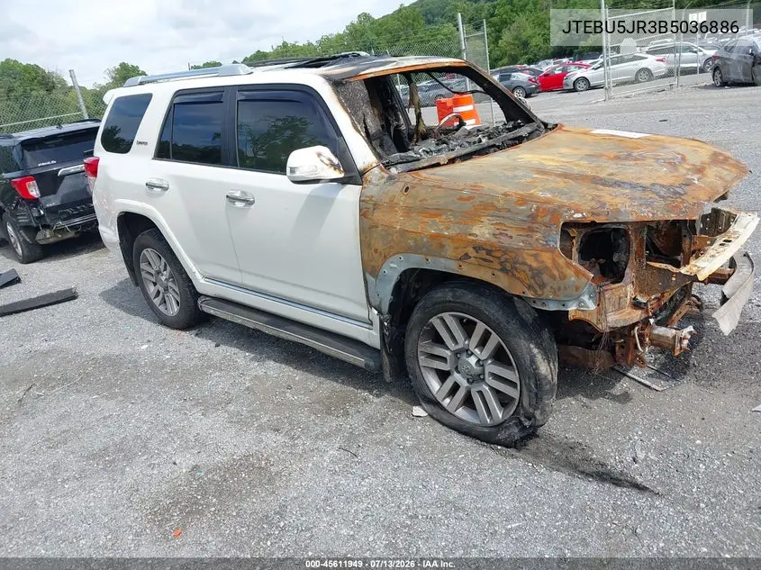 TOYOTA 4RUNNER 2011, VIN JTEBU5JR3B5036886