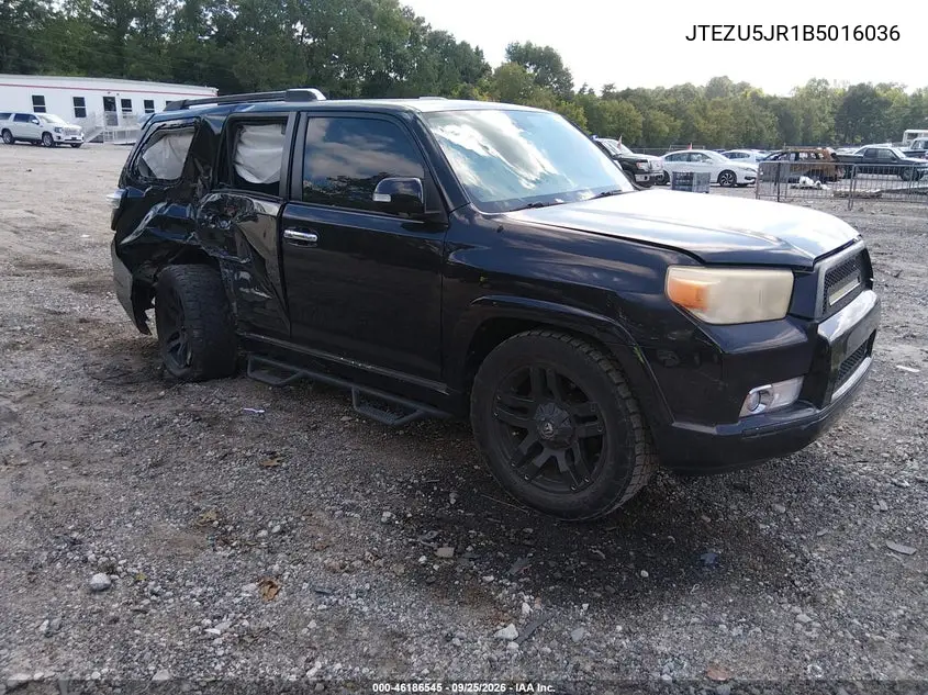 TOYOTA 4RUNNER 2011, VIN JTEZU5JR1B5016036