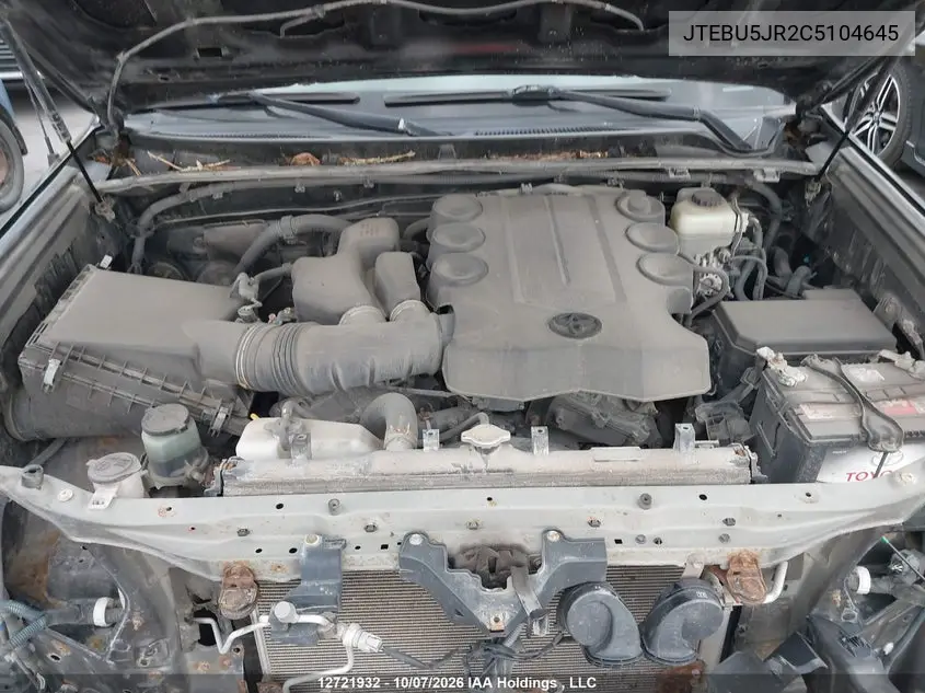 2012 TOYOTA 4RUNNER VIN JTEBU5JR2C5104645 — фото 10