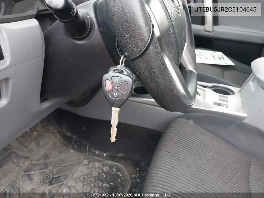 2012 TOYOTA 4RUNNER VIN JTEBU5JR2C5104645 — фото 11