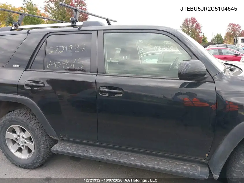 2012 TOYOTA 4RUNNER VIN JTEBU5JR2C5104645 — фото 14