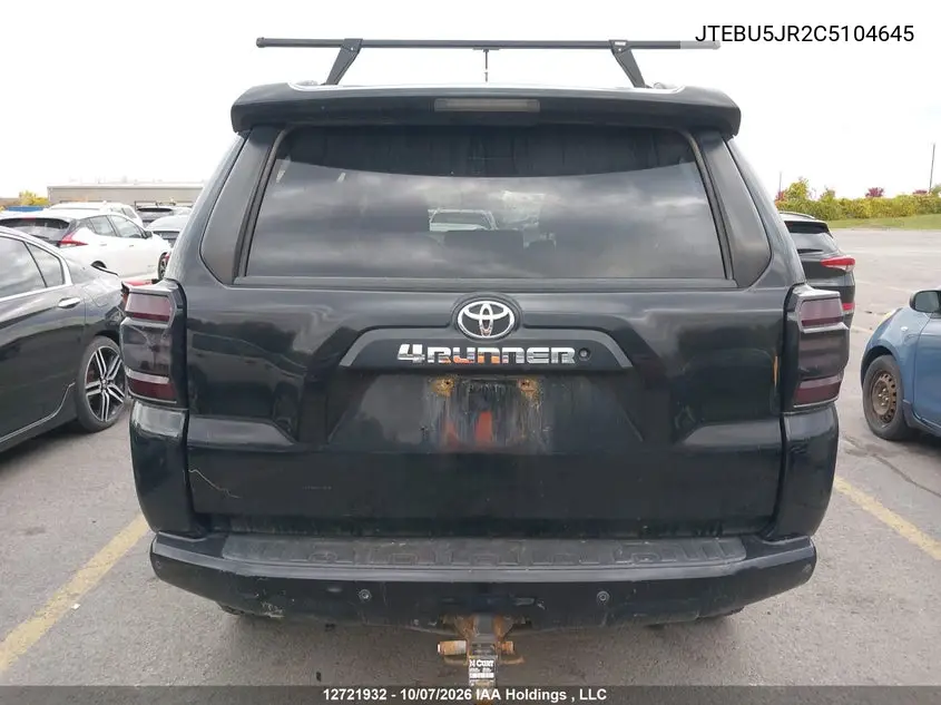 2012 TOYOTA 4RUNNER VIN JTEBU5JR2C5104645 — фото 17