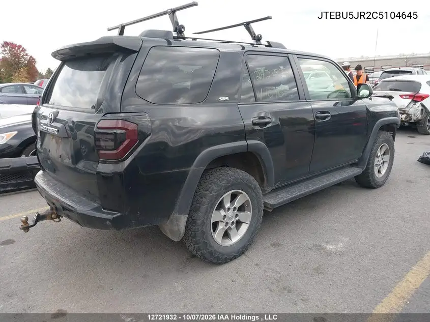 2012 TOYOTA 4RUNNER VIN JTEBU5JR2C5104645 — фото 4