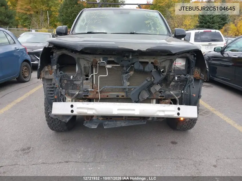 2012 TOYOTA 4RUNNER VIN JTEBU5JR2C5104645 — фото 6