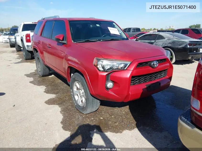 TOYOTA 4RUNNER 2014, VIN JTEZU5JR1E5071400