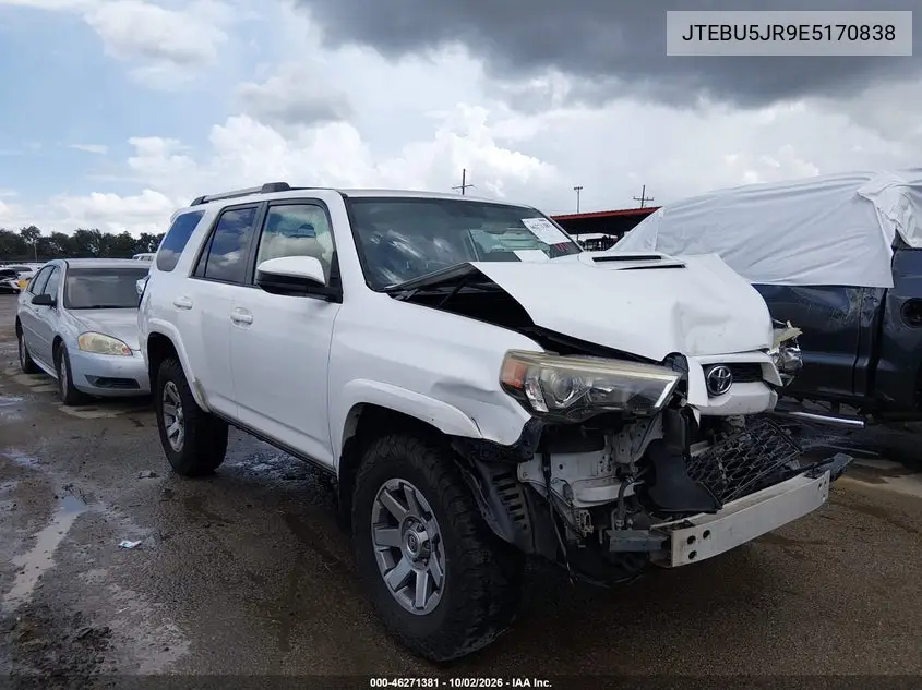 TOYOTA 4RUNNER 2014, VIN JTEBU5JR9E5170838