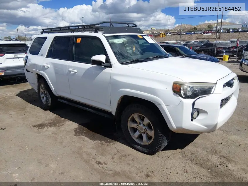 TOYOTA 4RUNNER 2014, VIN JTEBU5JR2E5184452