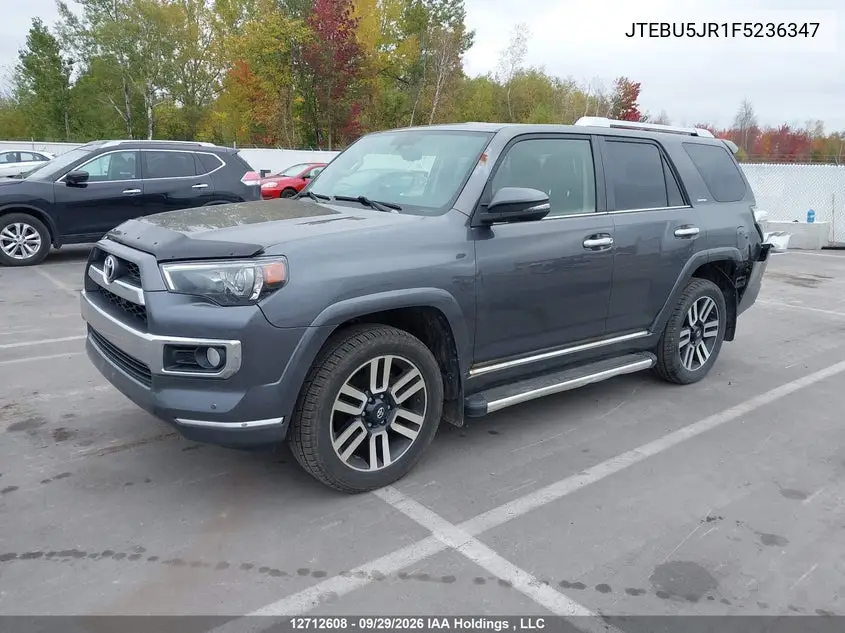 2015 TOYOTA 4RUNNER VIN JTEBU5JR1F5236347 — фото 2